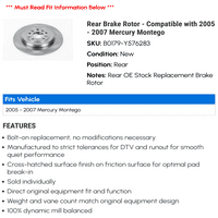 Zadnji rotor kočnice - kompatibilan sa - Mercury Montego 2006