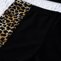 Iefiel Girls Activewear Leopard otisci prsluk usjeva sa kratkim plesnim sportom odjeća crna leopard 14