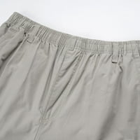 Muška gumba čvrstog boja plus veličina casual Sve kratke hlače modne tkane teretne hlače sa džepovima dugmeta