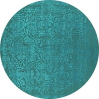 Ahgly Company u zatvorenom okruglu Orijentalni tirkizni plavi industrijski prostirki, 5 'krug