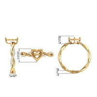 Oblik srca Solitaire Moissite Angažman prsten, minimalni pleteni prsten, srebrna srebra, SAD 8.50