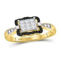 Jewels 10kt žuti zlatni ženski okrugli crni boja Poboljšani dijamantski prsten CTTW veličine 7,5