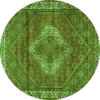 Ahgly Company u zatvorenom okruglom medaljonima zelene tradicionalne prostirke, 8 'runda