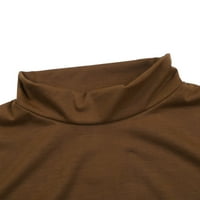 Labakihah vrhovi muške jesenske zime čiste boje turtleneck majica s dugim rukavima Top bluza kafa