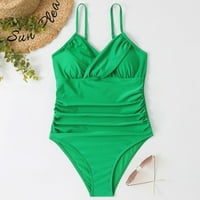 Wofedyo bikini setovi za žene WebbingTank odijela Shirred Vintage up kupaće kovice za obuku kupaći kostim