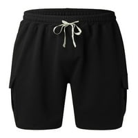 Prednjeg swalk muns ljetne kratke hlače teretana sportska vježba teretna hlače nacrtavanje elastičnih struka jogger pantalone sa džepovima crne s
