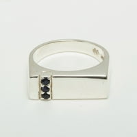 Britanci izrađeni 18k bijeli zlatni prirodni prsten sa safirom muškim prstenom - veličine opcija - veličina 6.5