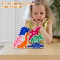 Niyofa Dinosaur - igračke za slaganje silikonskih dinosaura Blokira BPA-free rane obrazovne slaganje