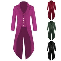 HALLOWEEN MUŠKA FASHOD CALCOAT jakna Goth Uniformni kostim PRATY kaput za odjeću, ljubičasta, xxl