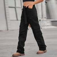 Feternal ženska modna casual solidna boja operna traper multi-džepne kombinezone hlače teretni hlače