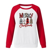 Sretan božićni majica Plaid Leopard Christmas Grafička majica Buffalo spajanje bejzbol dugih rukava