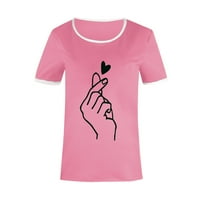 Ženska odjeća Grafički tees Kratki rukav O vrat Tort Pulover Ljeto Plus Veličina vrhova Pink 4xL