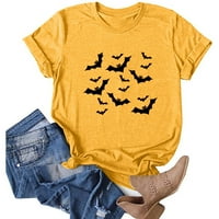 APEPAL Ljetna bluza majica za ženske kratkih rukava O-izrez Halloween Print Tunic Bluza TOP LAMIES Casual