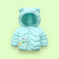 Baby Boy Girls Winter Warmit Caod Newborn Jakne Outfits Dečiji dječji dječaci Djevojke Moda Slatki crtani DragonFlies Uzorak vjetrootporna jakna od jakne s kapuljačom s kapuljačom svijetlo plava 18-mjeseci