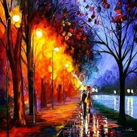Kišna noćna šetnja - platno ili zidno umjetnički otisak