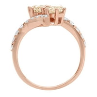 1.98ct okrugli rez smeđi prirodni morgatit 18k ružičasti ružičasti gravirajući izjavu bridalne godišnjice Angažovanje vjenčanog prstena veličine 9.25