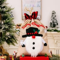 Cuoff Decor Santa Santa Sactscring Božićne torbe za poklon, za višekratnu upotrebu Santa Claus Snowman