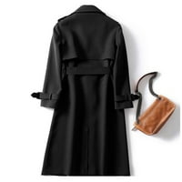Mnycxen ženski kaput čvrsti tanak fit kaput jakna dugačak gornji odjeća witreener rov