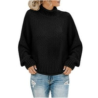 Ženski povremeni čvrsti vrhovi za pletenje dugih rukava pulover džemper slim tunik Dressy džemper trendi