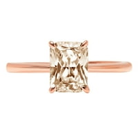 1.0ct zrače od zračenja Smeđim šampanjcima simulirani dijamant 14k ružičasti ružičasti zlato gravirajući godišnjicu Angažovanje vjenčanog prstena veličine 9