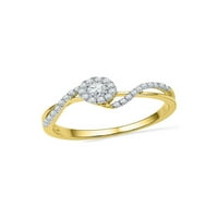 Jewels 14kt žuti zlatni ženski okrugli dijamant Solitaire Bridal Vjenčanje zaručnički prsten CTTW