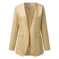 Jakne kaputi za žene Slim ogrlirani modni rukav otvoreni kardigan pune boje casual preveliki džepovi