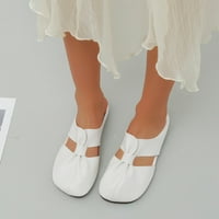 Katalemski luk potporni plažni flops dame modna koža površina čvrste boje pola papuče meke bosonožne cipele za žene povremene bijele 7,5