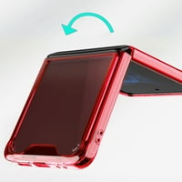 Za Samsung Galaxy Z Flip 5g obojeni prozirni udarni čvor + gumeni TPU hibridni branik skenični zaštitni poklopac, XPM telefon [crveno]