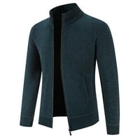 Zimske plave džemper za muškarce muške jeseni i čvrsti šljaki bez hake topli kardigan pleteni kaput