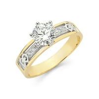 Dragulji lux14k bijelo i žuto zlato dva tona kubična cirkonija cz zaručni prsten veličine 7