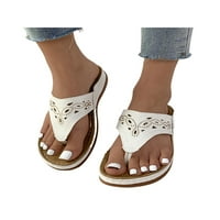 Gomelly Womenske sandale udobne flip flops za žene s lukom potpore ljetni casual klina sandale bež 4.5