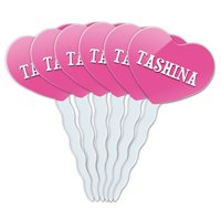 TASHINA Heart Live Cupcake Picks Toppers - Set od 6