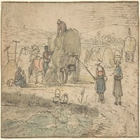 Seljaci utovari se plakat sijena Ispis Hendrick Avercamp