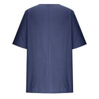 Ljetne casual bluze za žene Grafički gumb s kratkim rukavima, pulover T-majice Labavi fit solid Boja, dame bluza vrhova trendy jeftino, tenkovi, xl