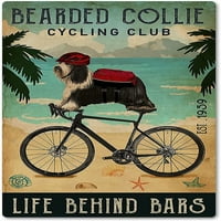 Bradat Collie Biciklistički klub Metalni limenki znak, život iza barova konoba za konopnu plakat Garaža