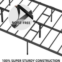 Pinshang Metal platform okvir za krevet, sa metalnim uzglavljem, podrška slatkom, bez kutije, blizance