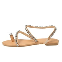 FESFESFES SLANDALS za ženske cipele dijamantski lanac klizni papuče ravna peta Ležerne prilike na plaži