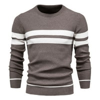 Muška majice za muškarce Muški povremeni prugasti muški džemper pulover u boji okrugli vrat duks duks