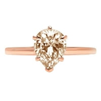 1. CT sjajan krug Clear Clear Simulirani dijamant 18K ružičasto zlato pasijans prsten sz 3.5