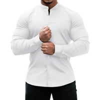 Thirts majice za muškarce Haljina Slim Fit baked ovratnik dugih rukava i kratki rukav ležerni gumb niz muške vrhove