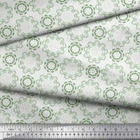 Soimoi Green Rayon tkanina filigrana Damask Ispis Tkanina od dvorišta široko