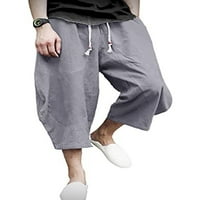Muške vrećaste haremske kratke hlače Pamuk labavi fit ispod koljena kratki sa džepovima lagane plus