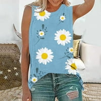 Hesxuno Cisterna za žene, modne žene Novi stil Daisy Štamparija Camisole Vest labavi fit bez rukava