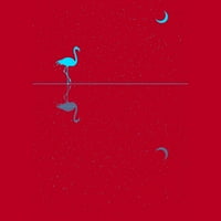 Flamingo ispod noćnih zvijezda Muški grafički tee crvene heather - Dizajn ljudi m
