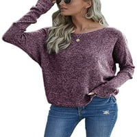 Leuncero dame casual radne majice pletiva bazična pulover labava bluza u boji tunika ružičasta xl