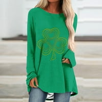Jsaierl St. Patrick's Dnevne majice za žene Ležerne prilike s dugim rukavima grafički grafički tee irska