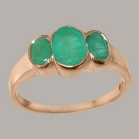 Britanci napravili tradicionalni čvrsti čvrsti kruni zlatni prsten sa prirodnim smaragdnim ženskim osnivanjem prstena - Opcije veličine - Veličina 4,25