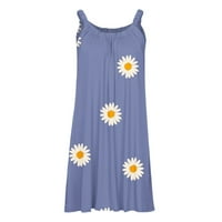 Ljetne haljine za žene casual suncokret print boho labava tank majica midi plaža party sandresses bez