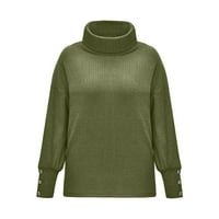Ženski vrhovi Jesen Ženski turtleneck pleteni džemper Duks dugi rukav elegantni casual tops plus veličine