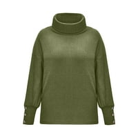 Ženski vrhovi Jesen Ženski turtleneck pleteni džemper Duks dugi rukav elegantni casual tops plus veličine vrhova za žene slatke vrhove tanqike xxxl